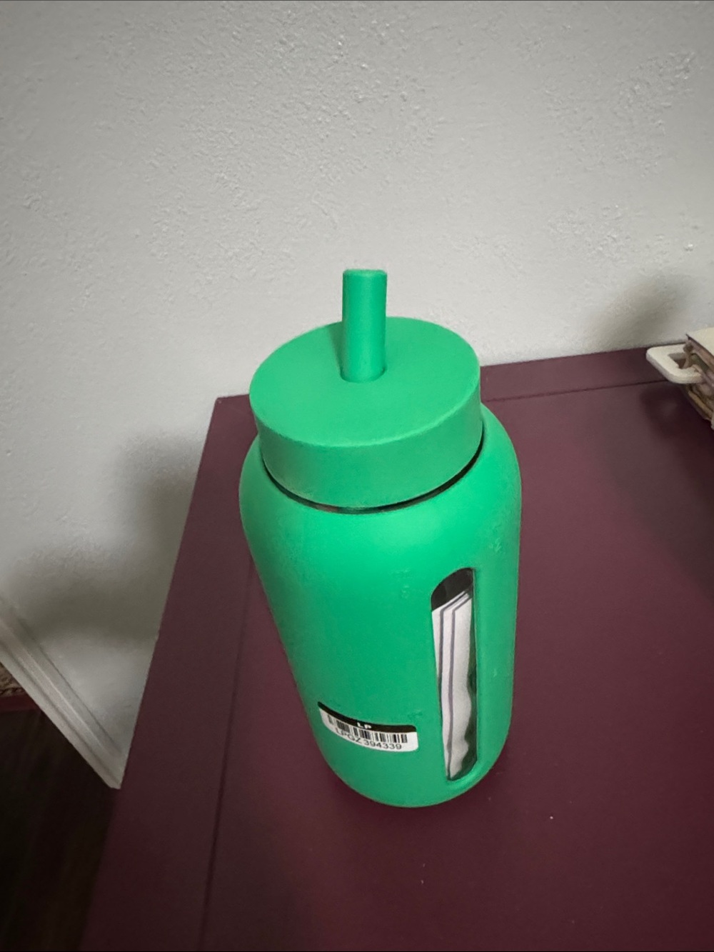 Green Reusable Straw Bottle - Durable Sip Container